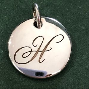 Tiffany & Co. Silver Notes “H” Disc Charm .925, charm only, authentic